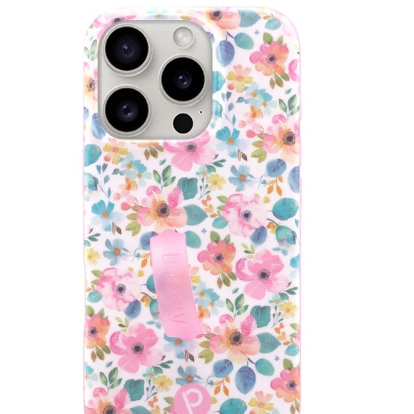 Loopy Cases Floral Pink Phone Case with Grip for iPhone 15 Pro Max - Picture 4 of 8